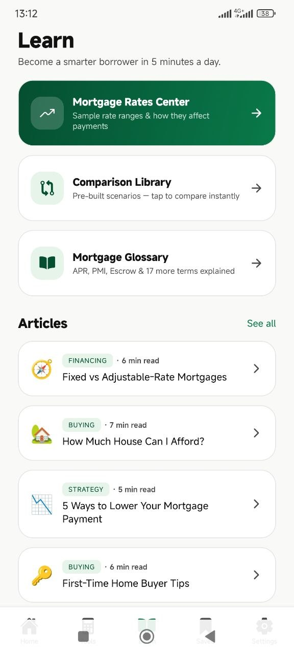 HomeLoan Compass learning screen screenshot